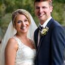 Happy couple Sophie and Liam on their wedding day.